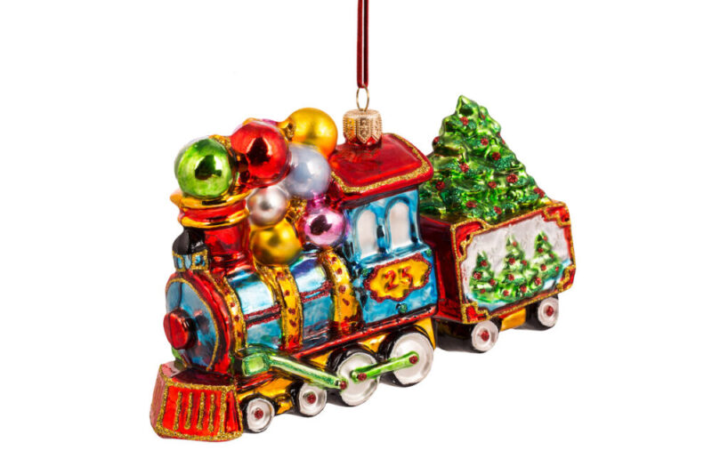 Huras Family Ornaments - Trenino in vetro con numero 25