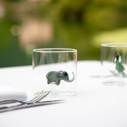 Alternative view of Wd Lifestyle -  Bicchiere in vetro borosilicato con Decoro Elefante