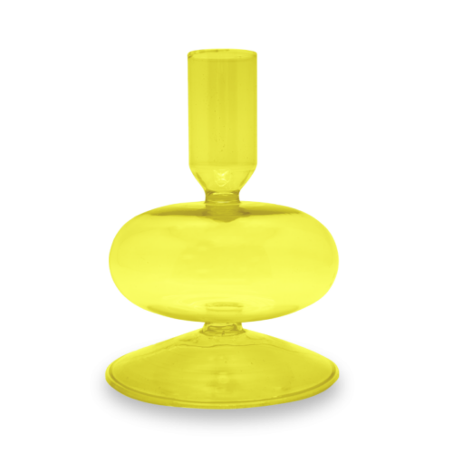 Wd Lifestyle - Porta candele in vetro borosilicato 12 cm Giallo