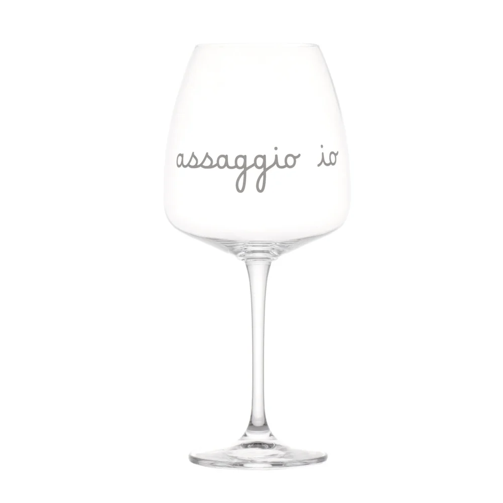 Simple Day - Set 2 calici vino decoro Assaggio io - immagine 3