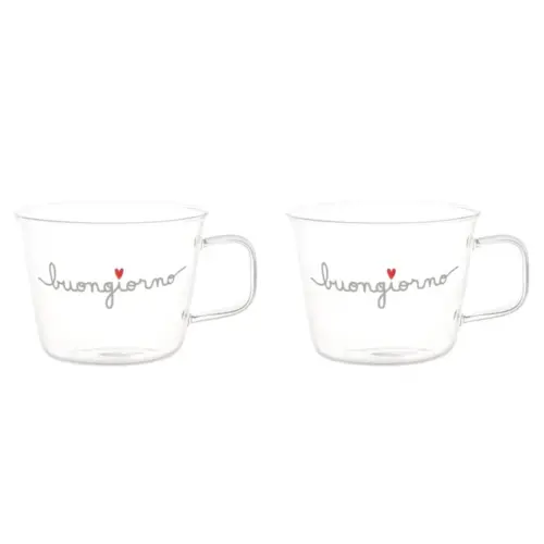 Simple Day Set 2 tazze colazione Buongiorno cuore rosso