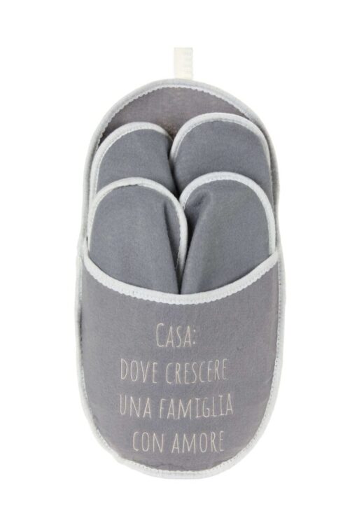 Nuvole di Stoffa - Ciabattone con 4 ciabatte S/M – L/XL – Casa: dove crescere una famiglia con amore