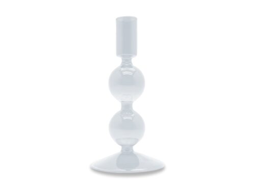 Wd Lifestyle - Porta candele in vetro borosilicato trasparente 16 cm