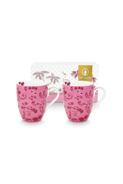 Pip Studio - Set/2 Tazze Grandi Jolie Fiori Rosa