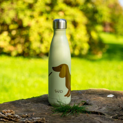 Wd Lifestyle - Bottiglia termica in acciaio inox a doppia parete 500 ml decoro con Cane