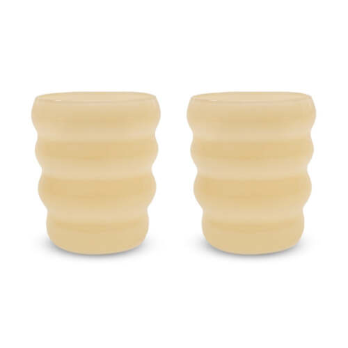 Wd Lifestyle - Set 2 bicchieri in vetro. 350ml. Colore avorio
