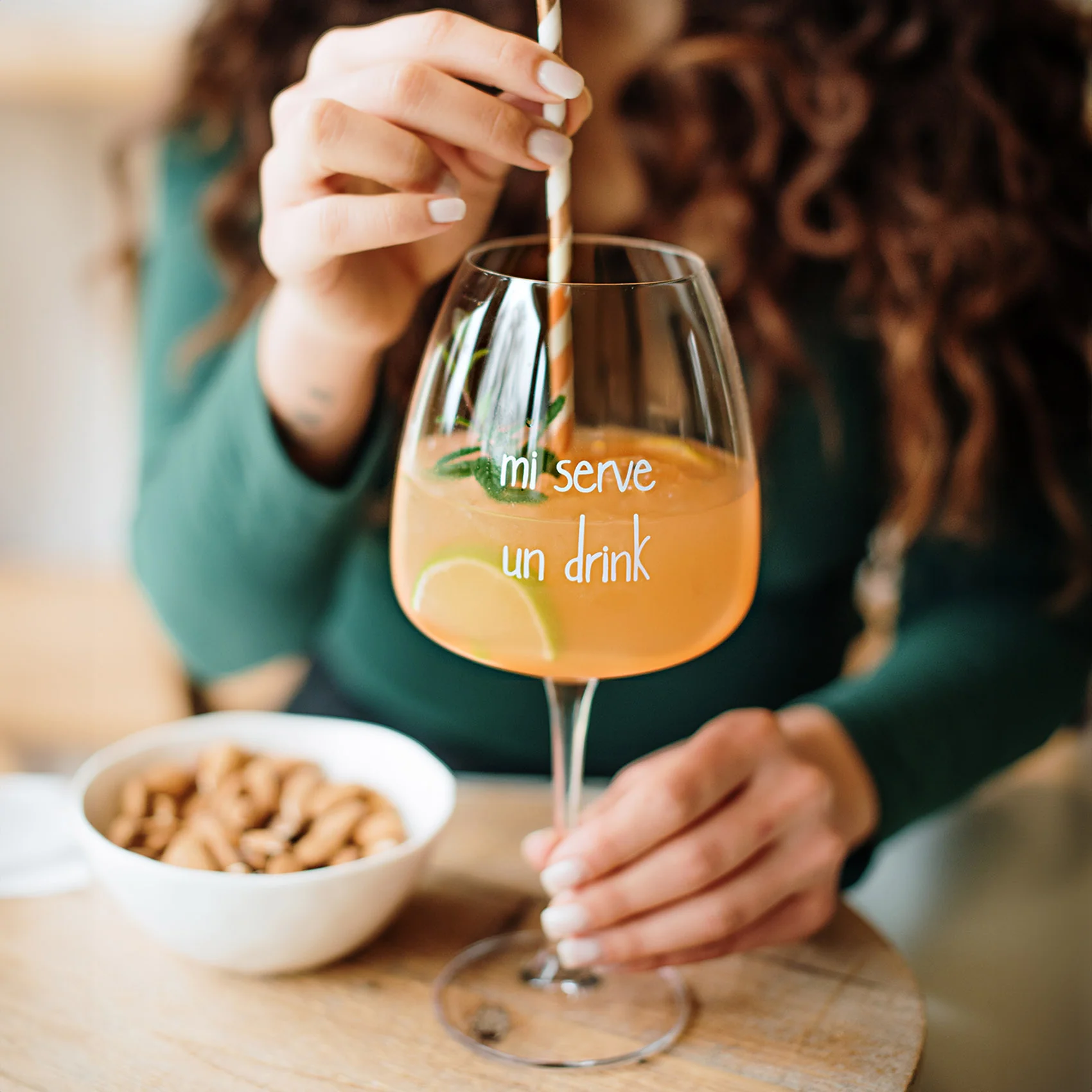 Simple Day Set 2 calici cocktail decoro Mi serve un drink 77cl