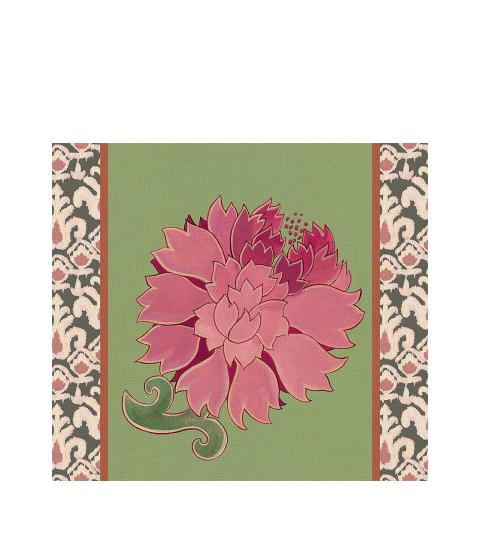 L'Oca Nera - Tovaglietta rigida verde salvia - Peonia di Samarcanda