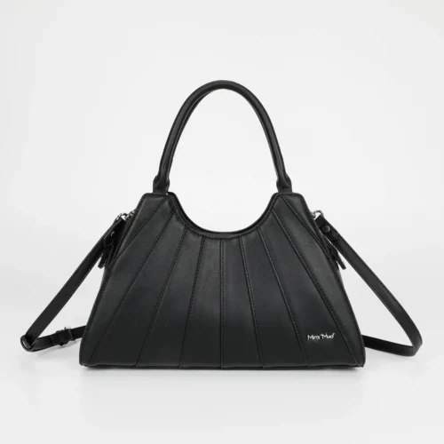 Mimi Muà - Borsa a Braccio con Effetto Ventaglio – Nero