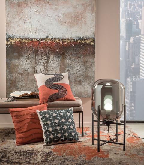 Alternative view of L'Oca Nera - Cuscino Onde Blu