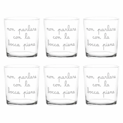 Alternative view of Simple Day - Set 6 Bicchieri acqua Non parlare con la bocca piena