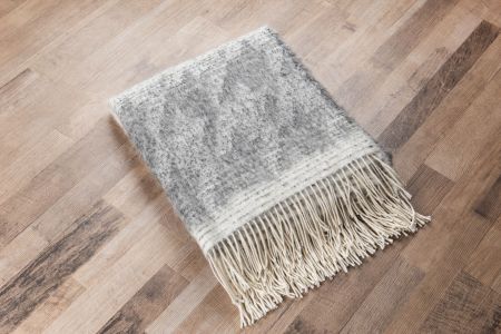 Beat Collection - Plaid art.Basilea misto lana con frange - col. grigio