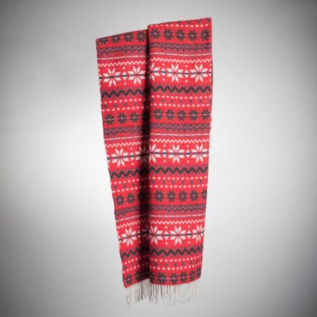 Beat Collection - Plaid art. Xmas misto lana con frange - Col Rosso