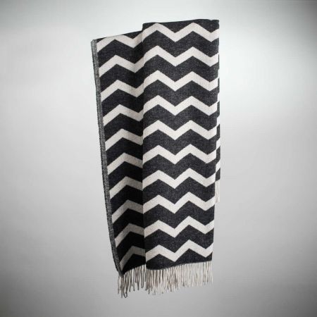 Beat Collection - Plaid art. Agnes misto lana con frange - col nero-bianco