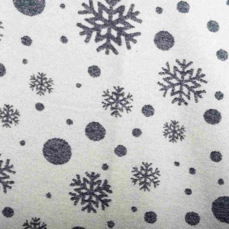 Alternative view of Beat Collection - Plaid art. Fiocco di neve misto lana con frange - Bianco/Blu