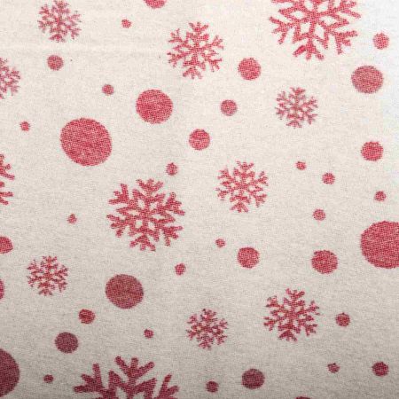 Alternative view of Beat Collection - Plaid art. Fiocco di neve misto lana con frange - Bianco/Ciliegia