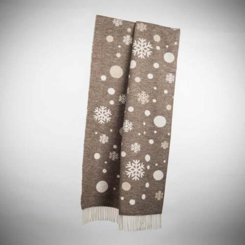 Beat Collection - Plaid art. Fiocco di neve misto lana con frange - Visone