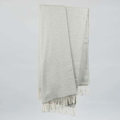 Beat Collection - Coperta art. Fish misto lana con frange - Perla