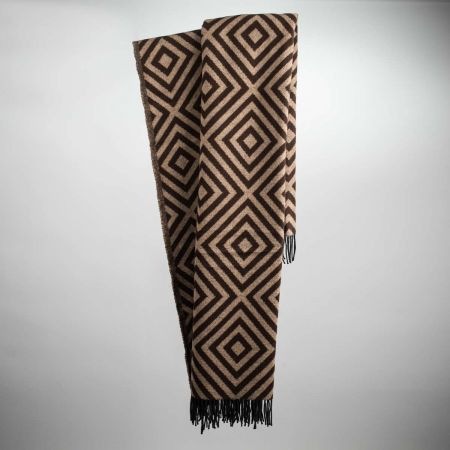 Alternative view of Beat Collection - Plaid art. Lennon misto lana con frange - Camel