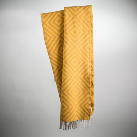 Alternative view of Beat Collection - Plaid art. Lennon misto lana con frange - Giallo