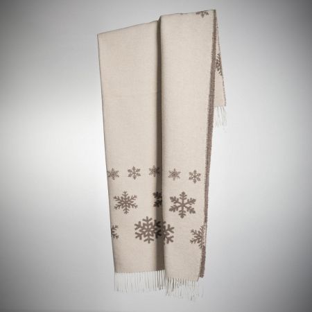 Beat Collection - Plaid art. Snowing misto lana con frange - Col Neutro