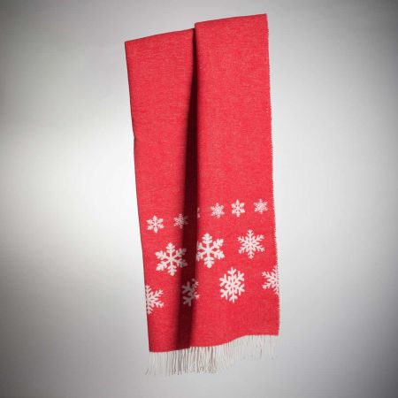 Beat Collection - Plaid art. Snowing misto lana con frange - Col Ciliegia