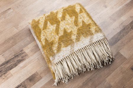 Beat Collection - Plaid art.Basilea misto lana con frange - col. ocra