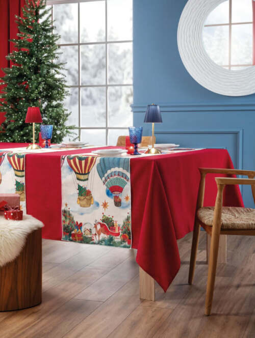 L'Oca Nera - Natale 2025 "Mongolfiere" Runner Antimacchia 155*50