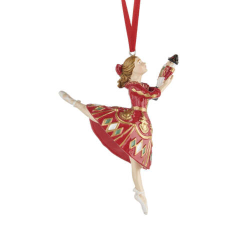 L'Oca Nera - Natale 2025 "Ballo di Natale" decorazione d'appendere Ballerina con fiocco