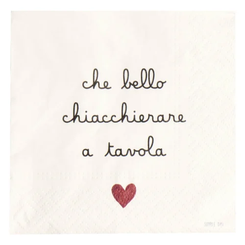 Simple Day - Set 20 tovaglioli in carta Che bello chiacchierare a tavola