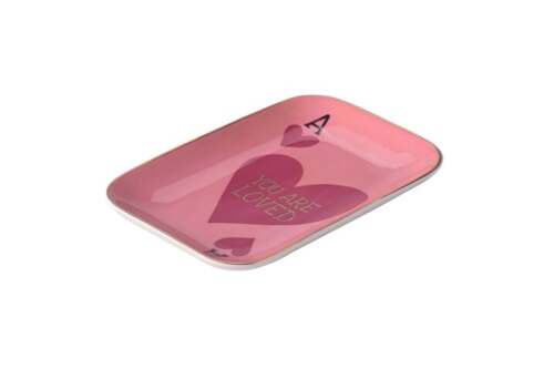 Alternative view of Gift Company - Piatto decorativo in porcellana “You Are Loved” – Rosa – 15,5x2x10,5 cm