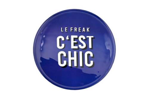 Gift Company - Vassoio decorativo rotondo “Le Freak C’est Chic” – Blu scuro – 31x1x31 cm