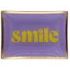 Gift Company - Vassoio decorativo rettangolare in Vetro “Smile” – Viola/Giallo