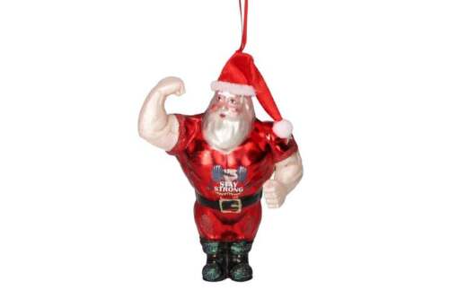 Gift Company - Babbo Natale Bodybuilder – Decorazione Natalizia Rossa