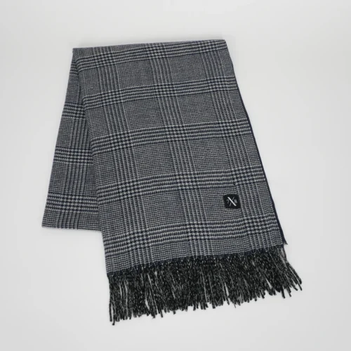 7x8 Wear it - Sciarpa Jacquard con Motivo Geometrico – Blu