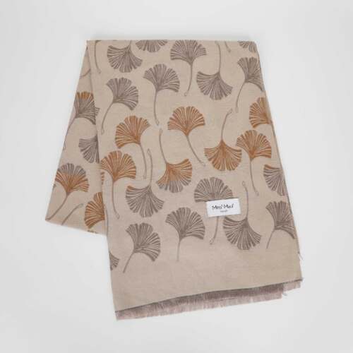Mimi Muà - Sciarpa con Foglie di Ginkgo – Beige