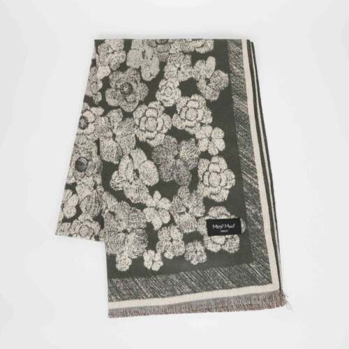 Mimi Muà - Sciarpa con Fiori e Cornice – Verde Militare