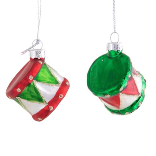 Natale - Decorazione Tamburo in Vetro Ø 4 cm