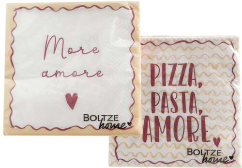 Magnus Regalo - Confezione 20 Tovaglioli PIZZA AMORE FANTASIA in Carta 33x33 cm