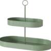 Magnus Regalo - Alzata 2 Ripiani Sinan in Metallo Verde Salvia – Organizer Salvaspazio 30x15x26 cm