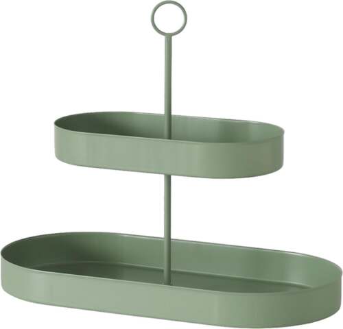 Magnus Regalo - Alzata 2 Ripiani Sinan in Metallo Verde Salvia – Organizer Salvaspazio 30x15x26 cm