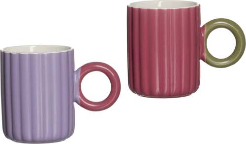Magnus Regalo - Mug Raida Berry 360 ml in Porcellana – Tazza Decorata Col. Ciclamino