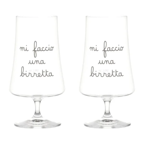 Simple Day - Set 2 Bicchieri birra Mi faccio una birretta - 55cl