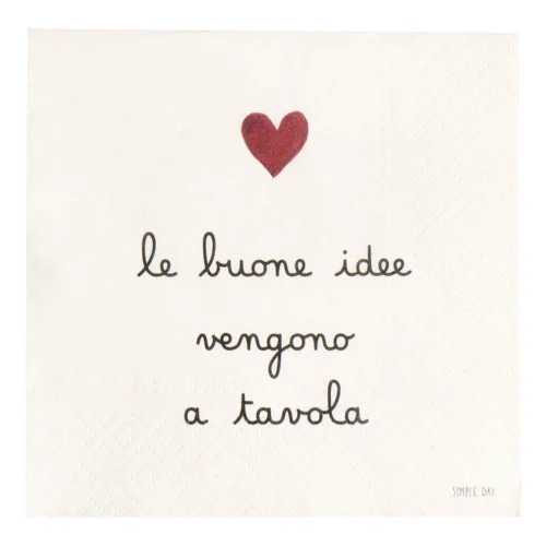 Simple Day - Set 20 tovaglioli in carta Le buone idee vengono a tavola