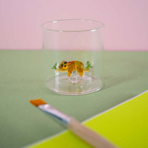 Alternative view of Wd Lifestyle - Bicchiere in vetro borosilicato con soggetto in vetro  all'interno figura Bradipo