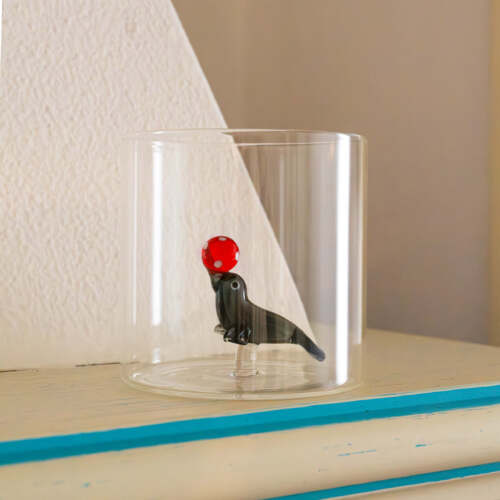 Alternative view of Wd Lifestyle - Bicchiere in vetro borosilicato con soggetto in vetro  all'interno figura Foca