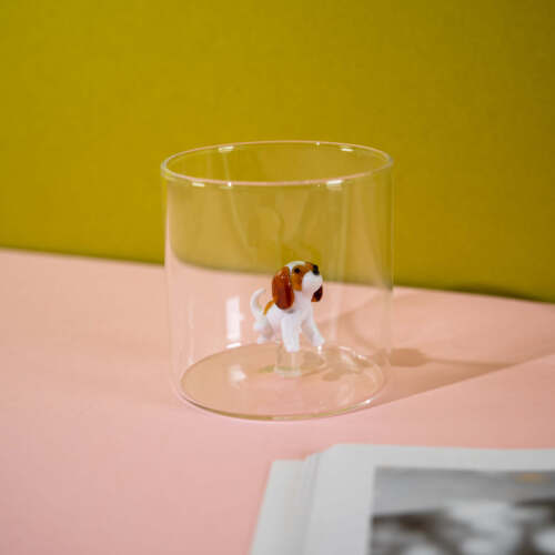 Alternative view of Wd Lifestyle - Bicchiere in vetro borosilicato con soggetto in vetro  all'interno figura Cavalier King