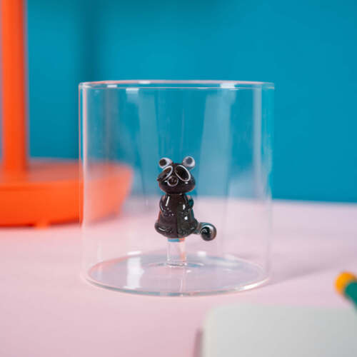 Alternative view of Wd Lifestyle - Bicchiere in vetro borosilicato con soggetto in vetro  all'interno figura Procione