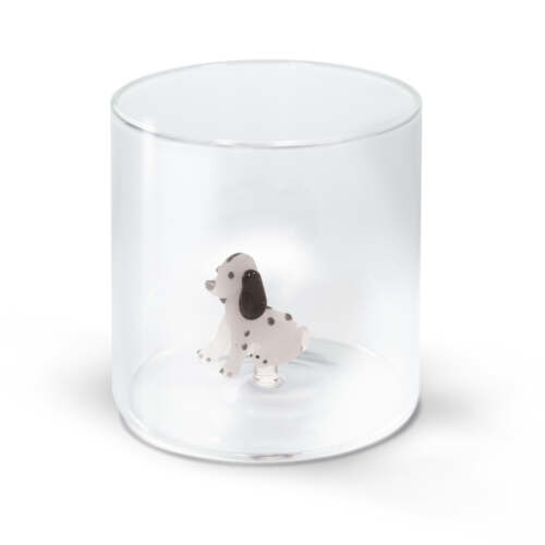 Wd Lifestyle - Bicchiere in vetro borosilicato con soggetto in vetro  all'interno figura Setter Inglese