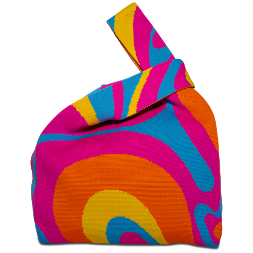 Wd Lifestyle - Borsa a nodo lavorata a maglia. Decorazione onde